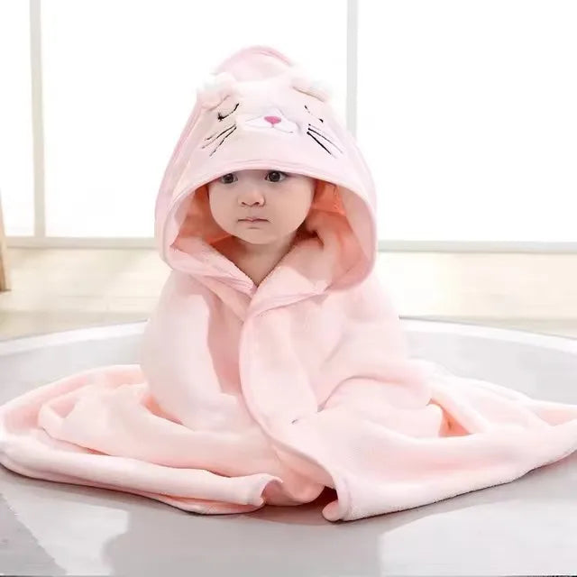 Cartoon Baby Bath Towels Soft Newborn Hooded Towel Blanket Cute Toddler Bathrobe Warm Sleeping Swaddle Wrap for Boys Girls