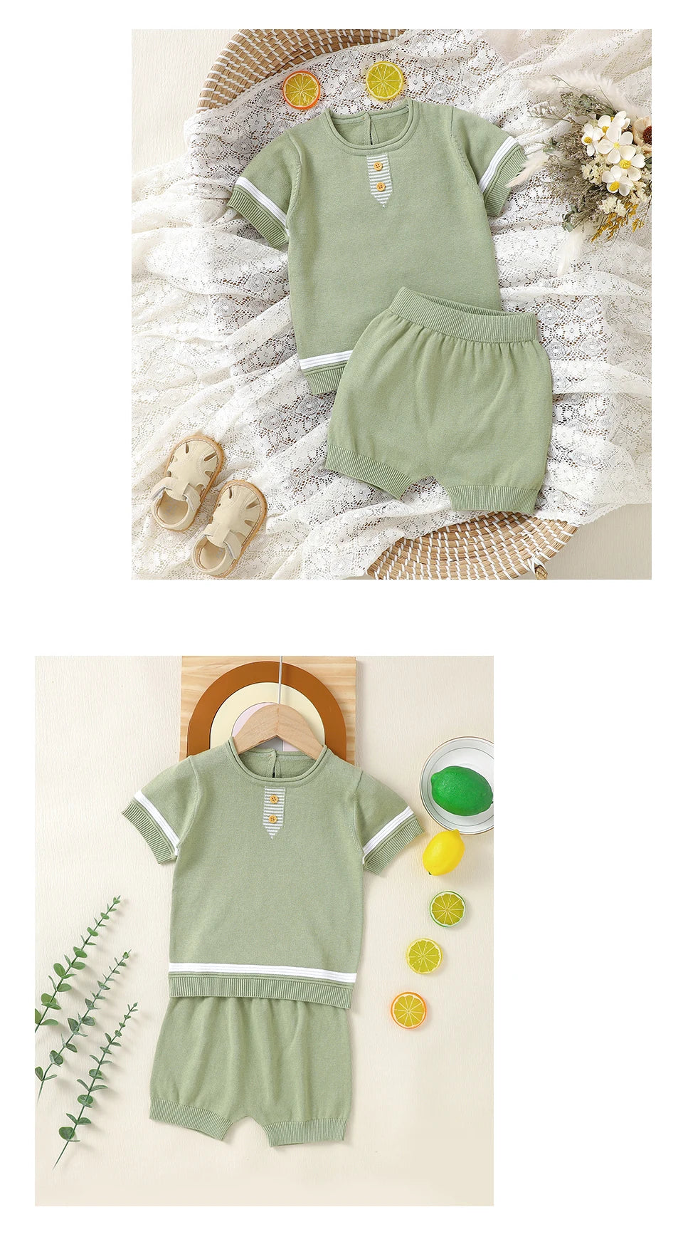 Summer Baby Short Sleeve Clothes Sets Casual Outerwear Newborn Boys Tee Shirts+Shorts Outfits Toddler Infant Knitted Sport Suits