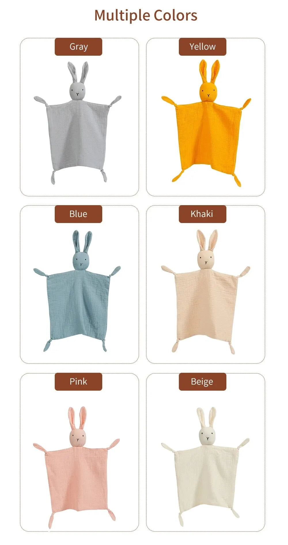 Muslin Baby Comfort Towel Cotton Comforter Blanket Soft Newborn Sleeping Dolls Kids Fashion Sleep Toy Soothe Appease Towel Bibs