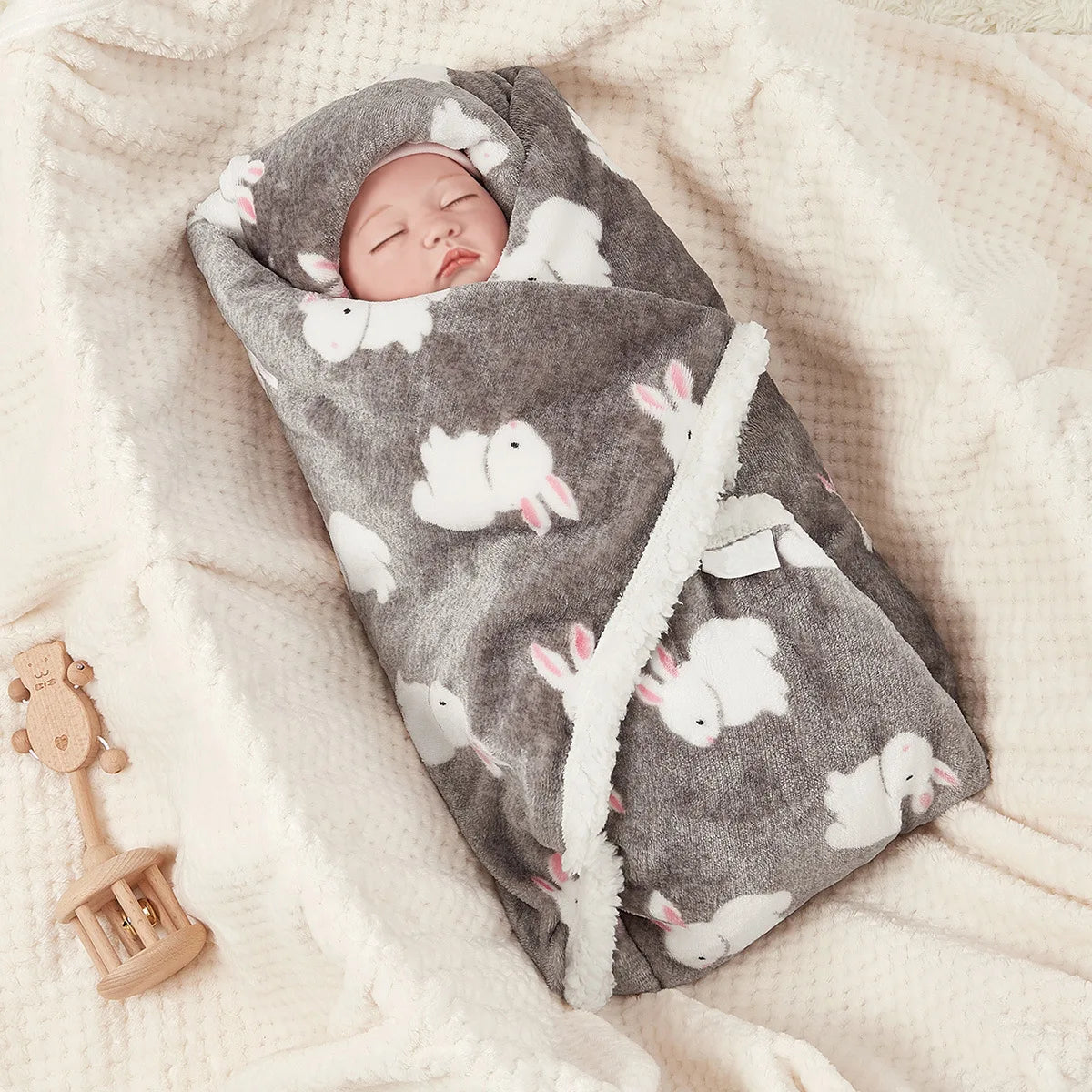 Winter Baby Blanket Baby Swaddle Wrap Flannel Lamb Fleece Warm Quilt for Newborn Bedding Soft Baby Stroller Blanket Manta Bebe