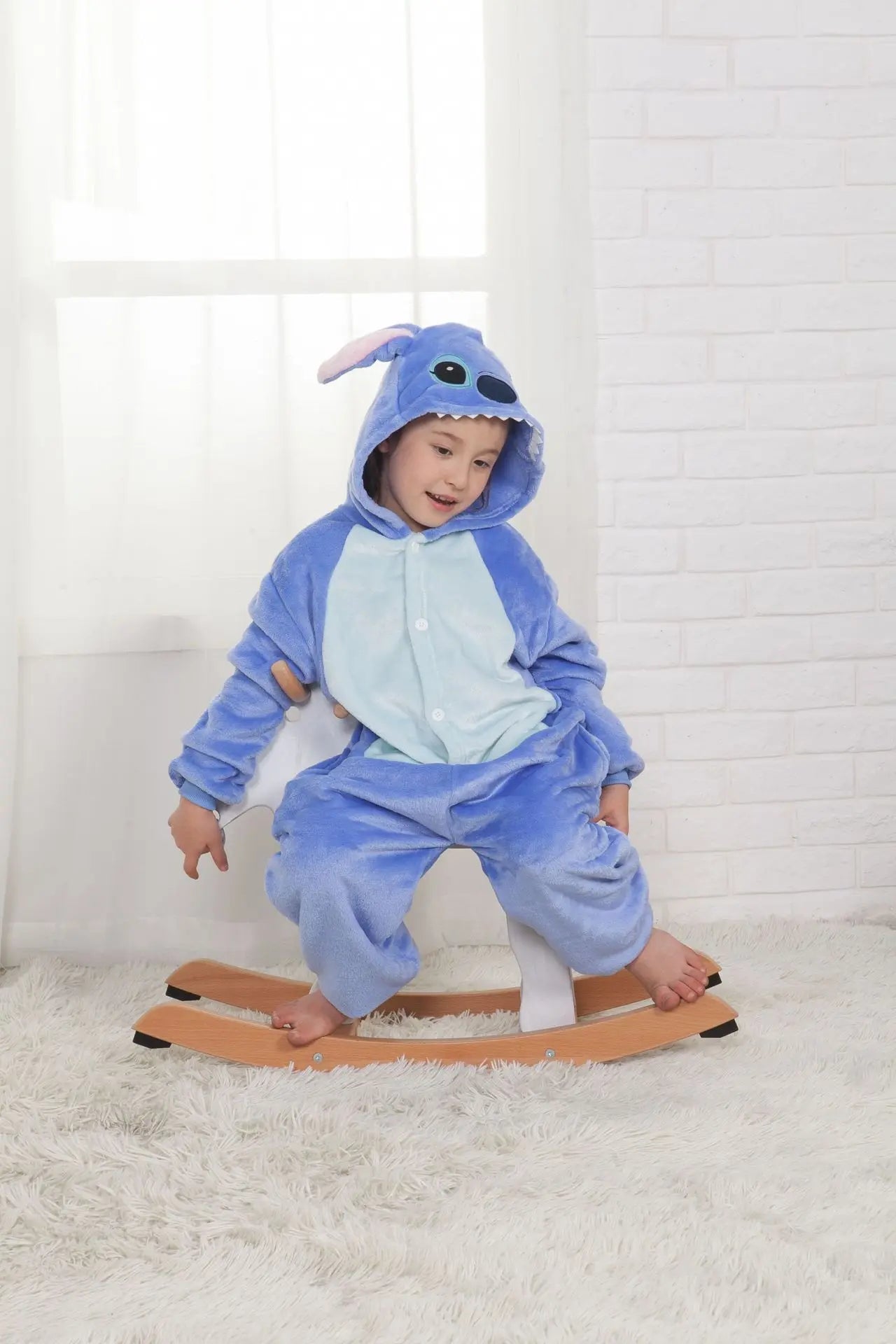 Disney Kids Lilo Stitch Cosplay Costumes Jumpsuit Kigurumi Clothes Stitch Child Hooded Loungewear Halloween Boys Girls Clothes