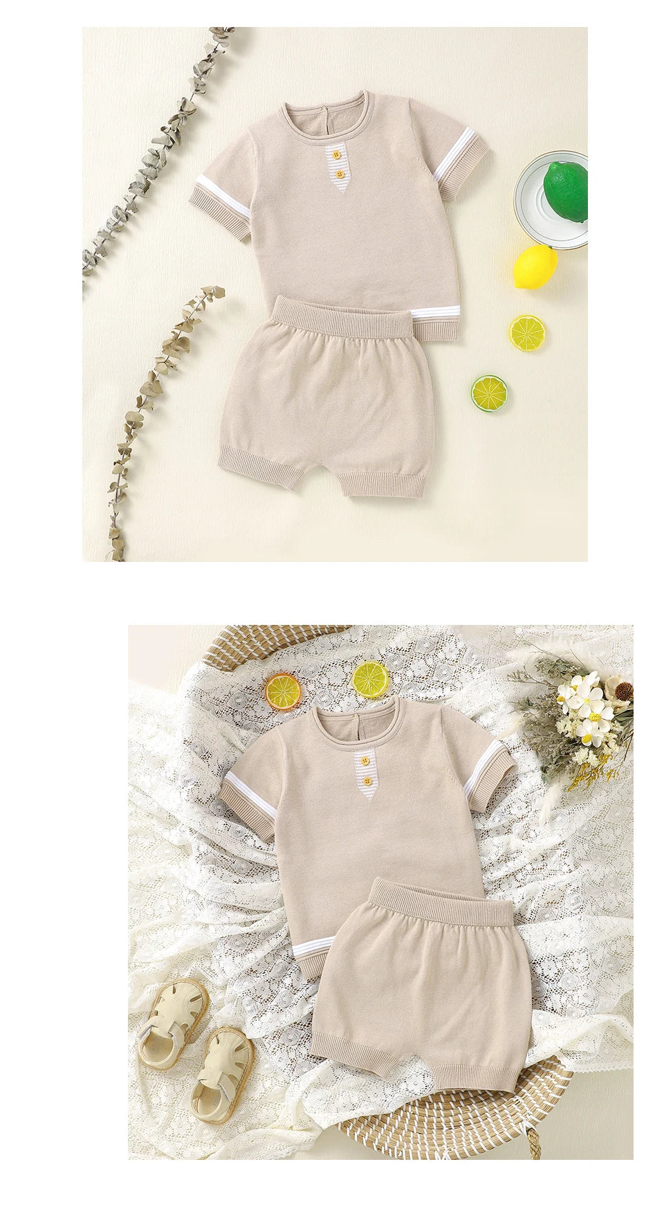 Summer Baby Short Sleeve Clothes Sets Casual Outerwear Newborn Boys Tee Shirts+Shorts Outfits Toddler Infant Knitted Sport Suits