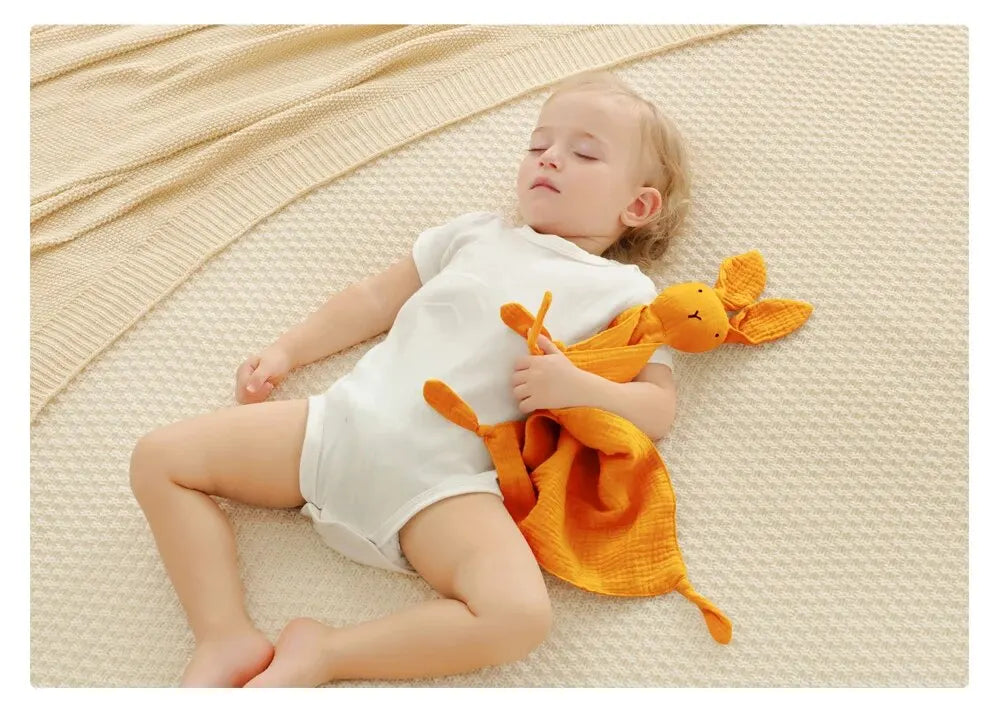 Muslin Baby Comfort Towel Cotton Comforter Blanket Soft Newborn Sleeping Dolls Kids Fashion Sleep Toy Soothe Appease Towel Bibs