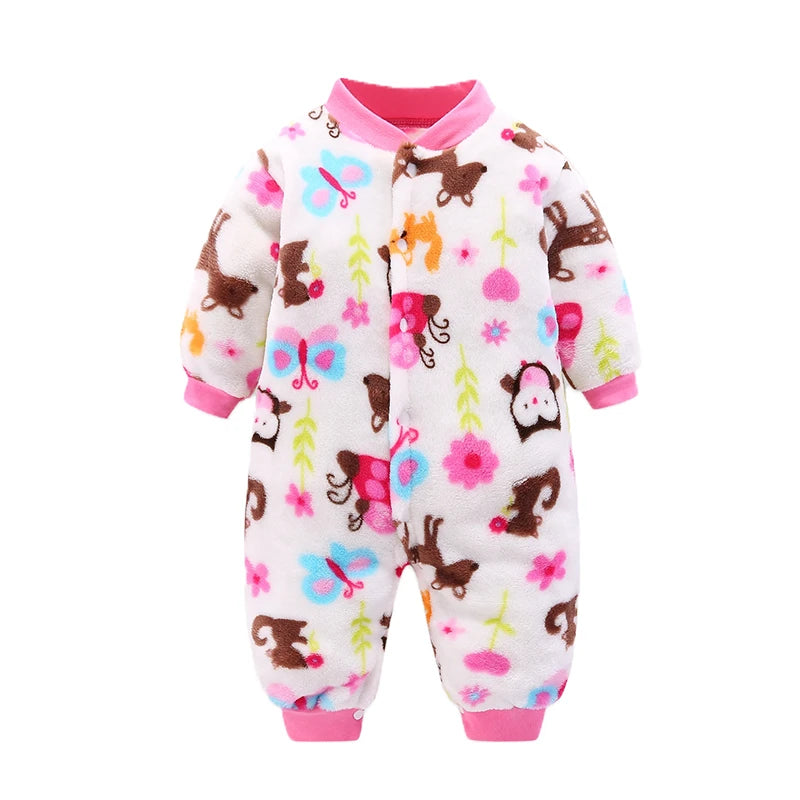 Newborn Baby Spring Winter Clothes Infant Jacket for Girls Jumpsuit for Boys Soft Flannel Bebe Romper Baby Clothes 0-18 Month