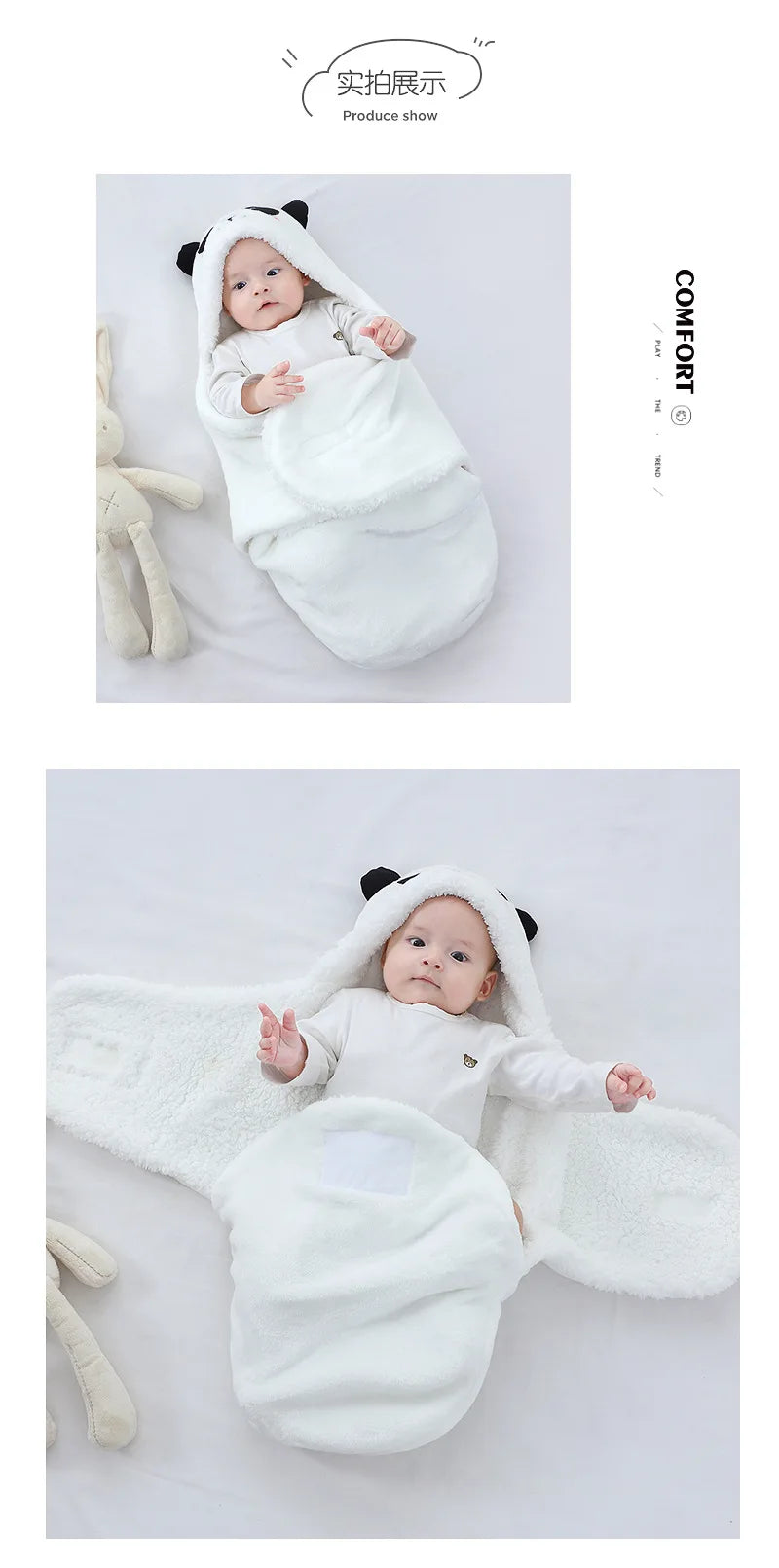 Newborn Baby Quilt Autumn Winter Style Cartoon Single Room Package Wrapped Quilt Cover Animal Pattern Pure Color Velvet Material