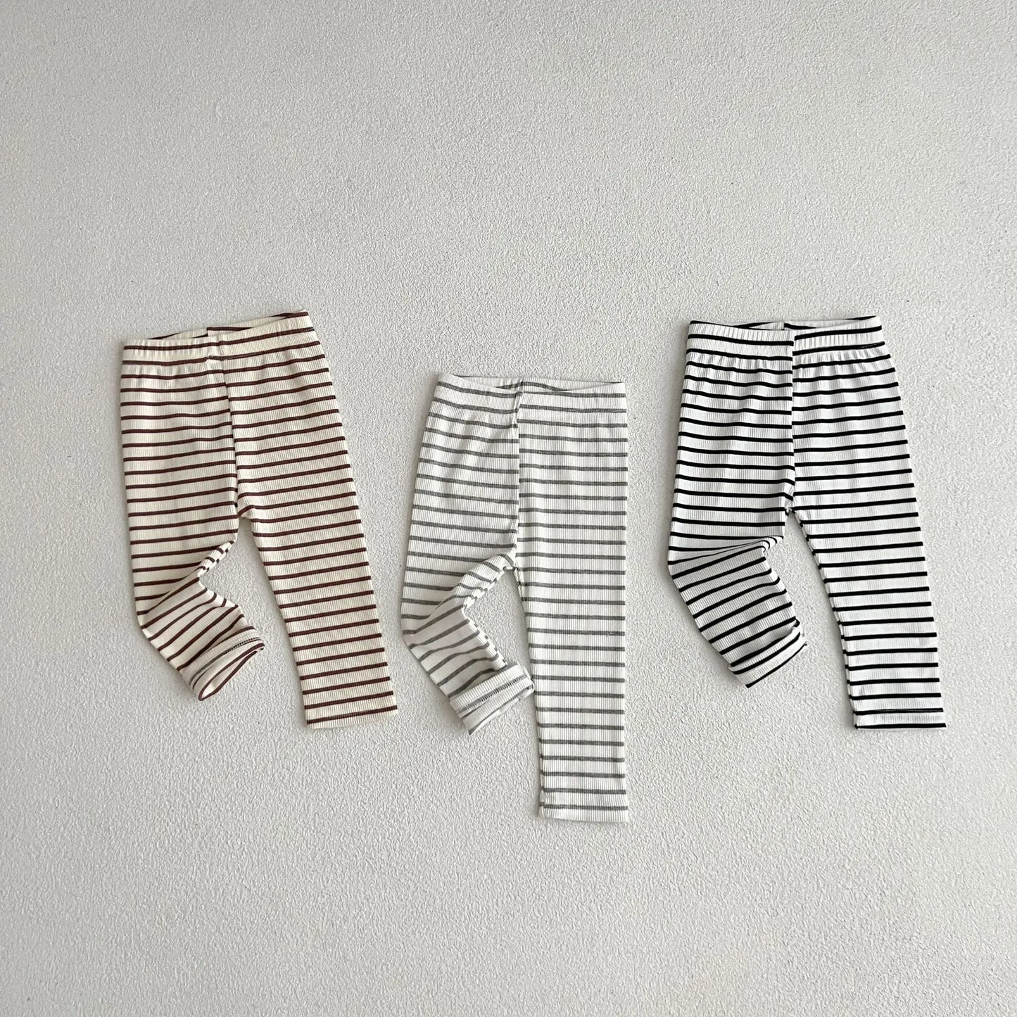 0-3T Baby Pant Girls All-match Striped Skinny Leggings Kids Cotton Elasticity Slim Pants Newborn Boy Stretch Trousers