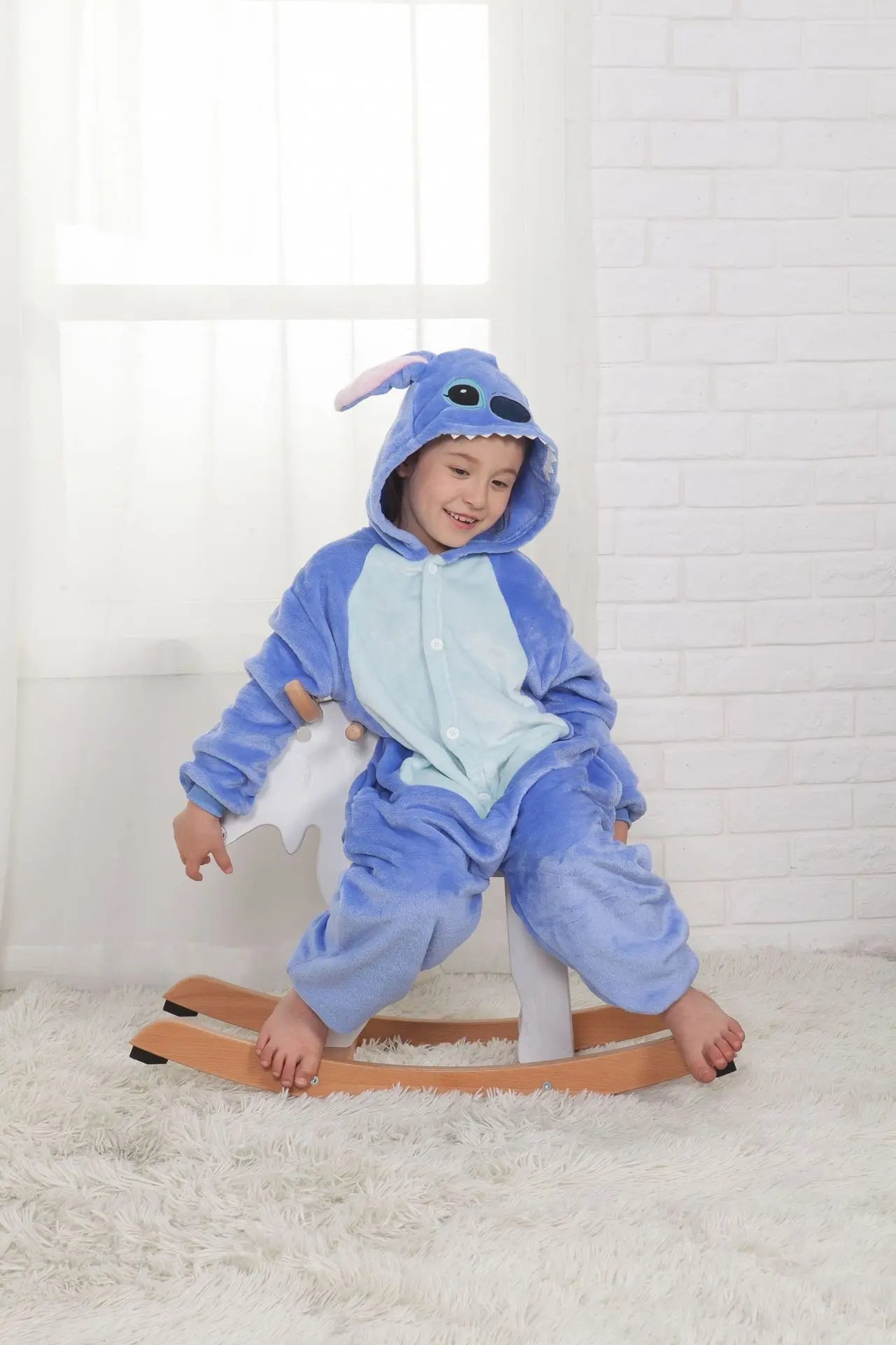 Disney Kids Lilo Stitch Cosplay Costumes Jumpsuit Kigurumi Clothes Stitch Child Hooded Loungewear Halloween Boys Girls Clothes