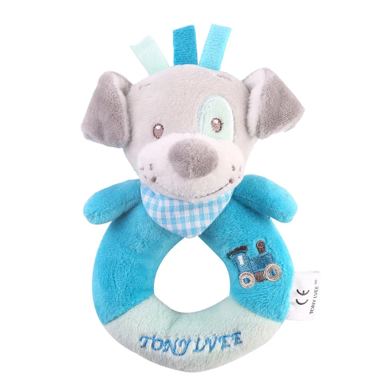 Cute Baby Rattle Toys Elephant Plush Infant Cartoon Bed Toys for Newborn 0-24 Months Educational Toy Bear Hand Ring Bell Teether