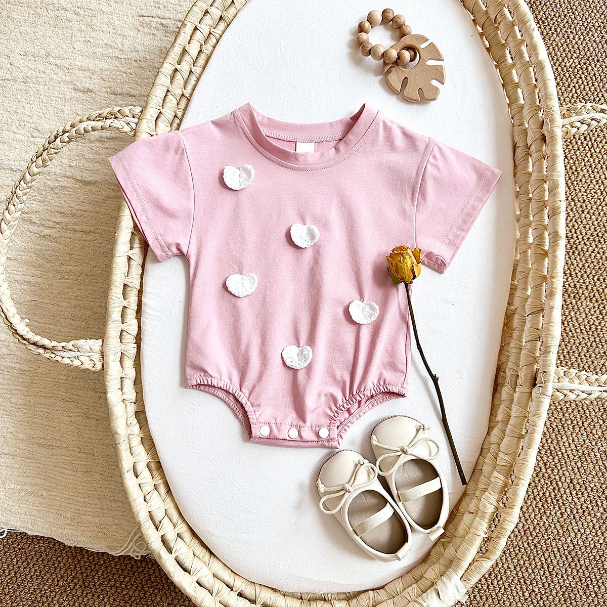 Ins Newborn Baby Girls Summer Rompers Boys Short Sleeved Triangle Jumpsuit Cute Clouds Toddler Bodysuit 0-18 Months