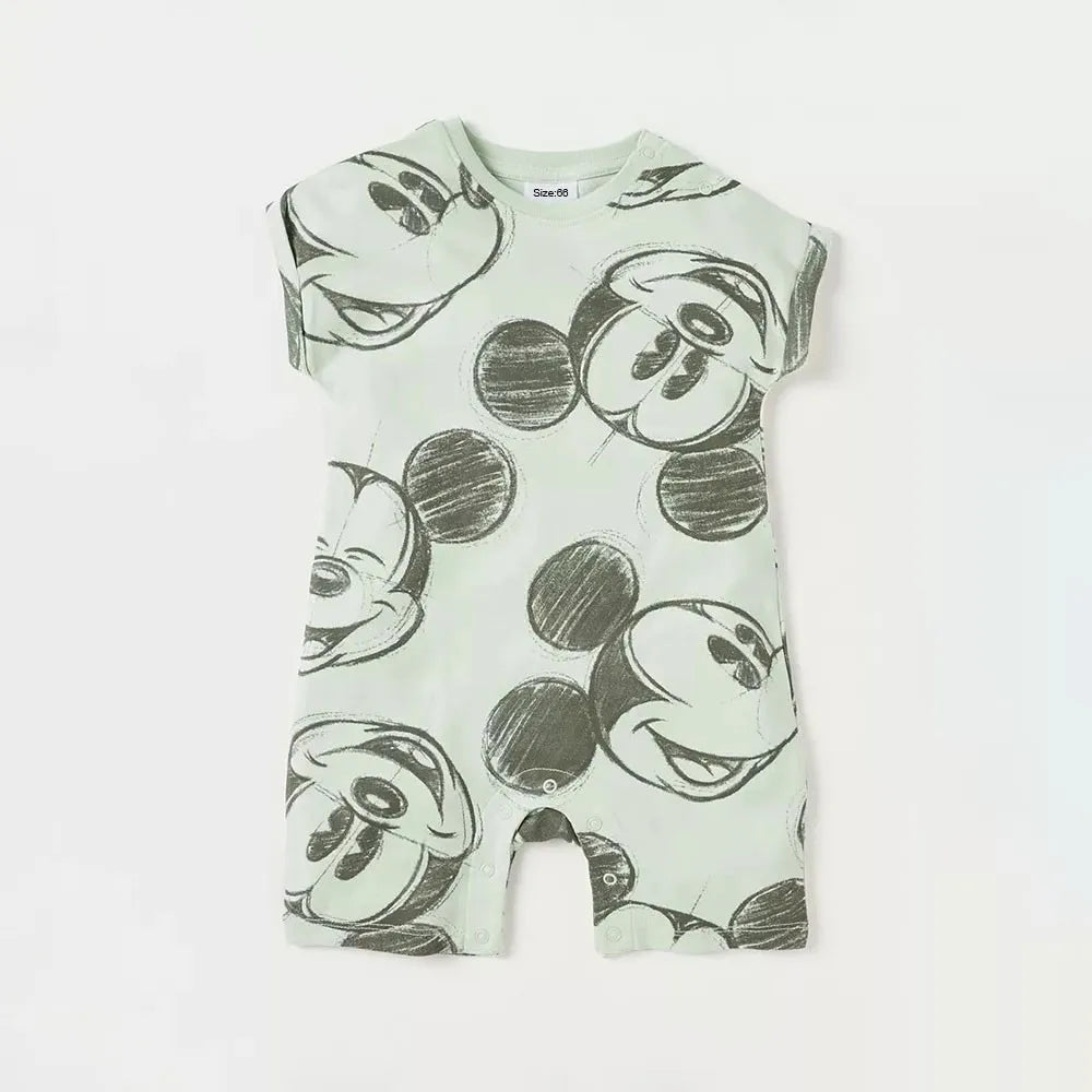 Newborn Baby Clothes Jumpsuit Cartoon Mickey Girl Boy Short Sleeve One-piece Clothes Toddler Costume Romper Infant Onesie