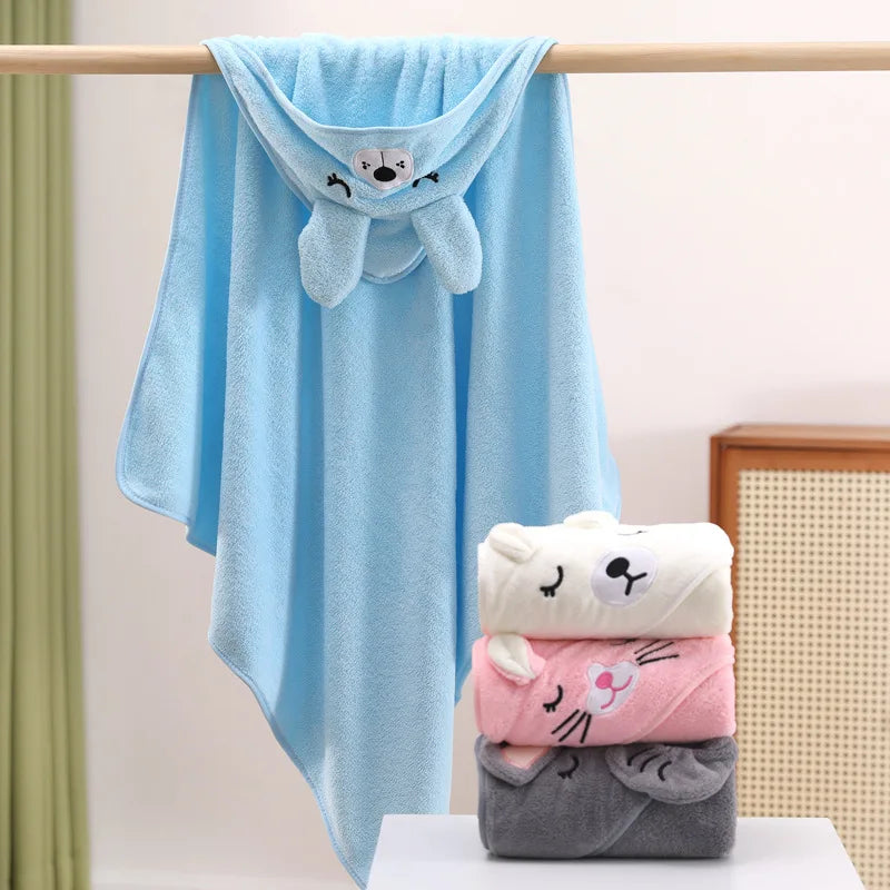 Cartoon Baby Bath Towels Soft Newborn Hooded Towel Blanket Cute Toddler Bathrobe Warm Sleeping Swaddle Wrap for Boys Girls