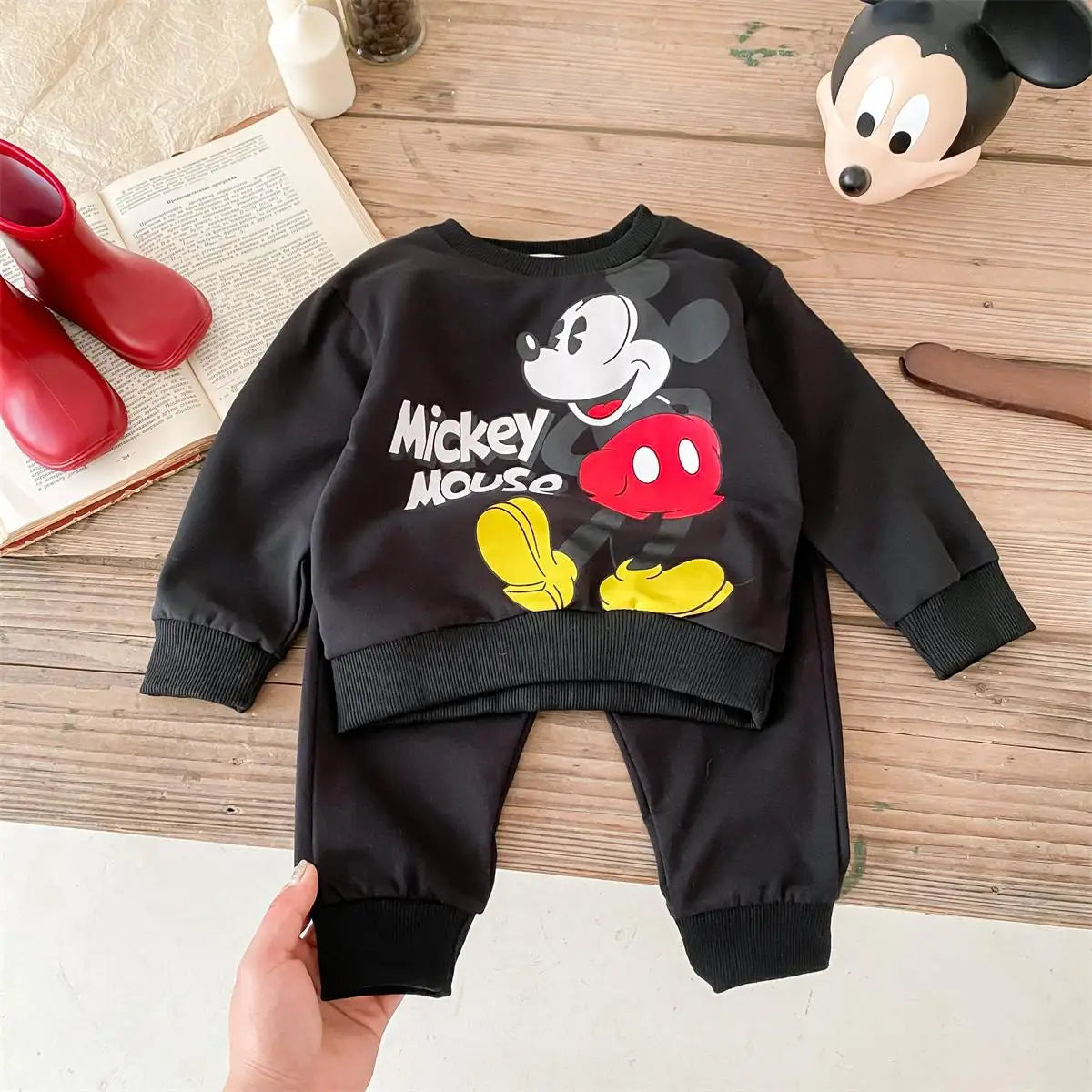 Cartoon Printed Baby Boy Tracksuit Kids Clothing Loose Fashion Children's Wear Suit Toddler Sweatshirt Pants Outfits DISNEY