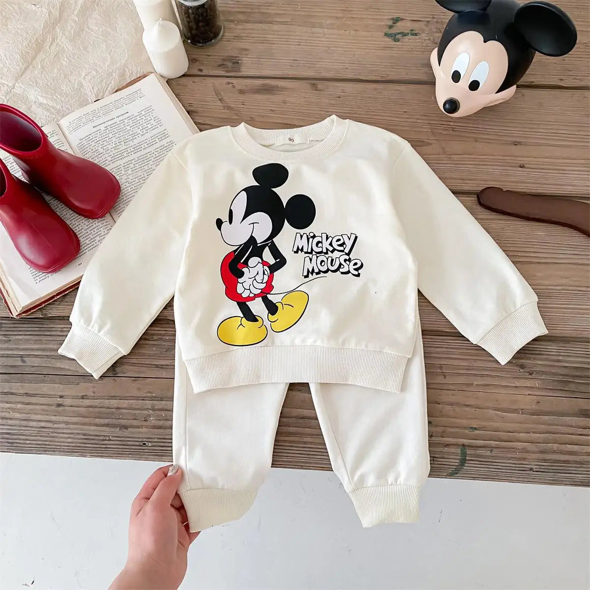 Cartoon Printed Baby Boy Tracksuit Kids Clothing Loose Fashion Children's Wear Suit Toddler Sweatshirt Pants Outfits DISNEY