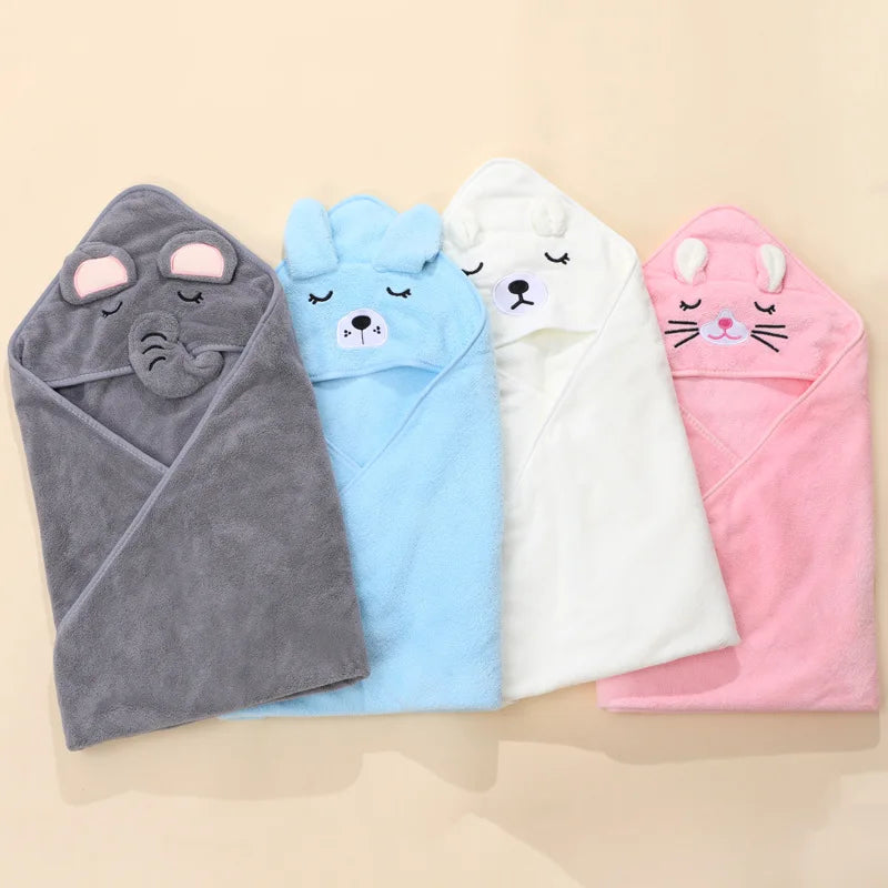 Cartoon Baby Bath Towels Soft Newborn Hooded Towel Blanket Cute Toddler Bathrobe Warm Sleeping Swaddle Wrap for Boys Girls