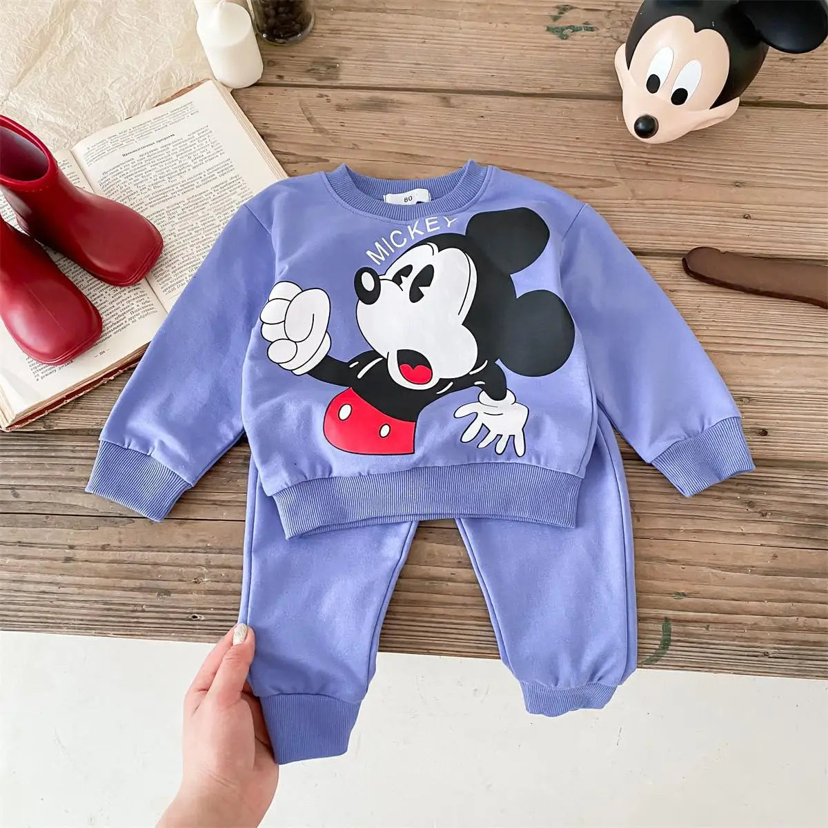 Cartoon Printed Baby Boy Tracksuit Kids Clothing Loose Fashion Children's Wear Suit Toddler Sweatshirt Pants Outfits DISNEY