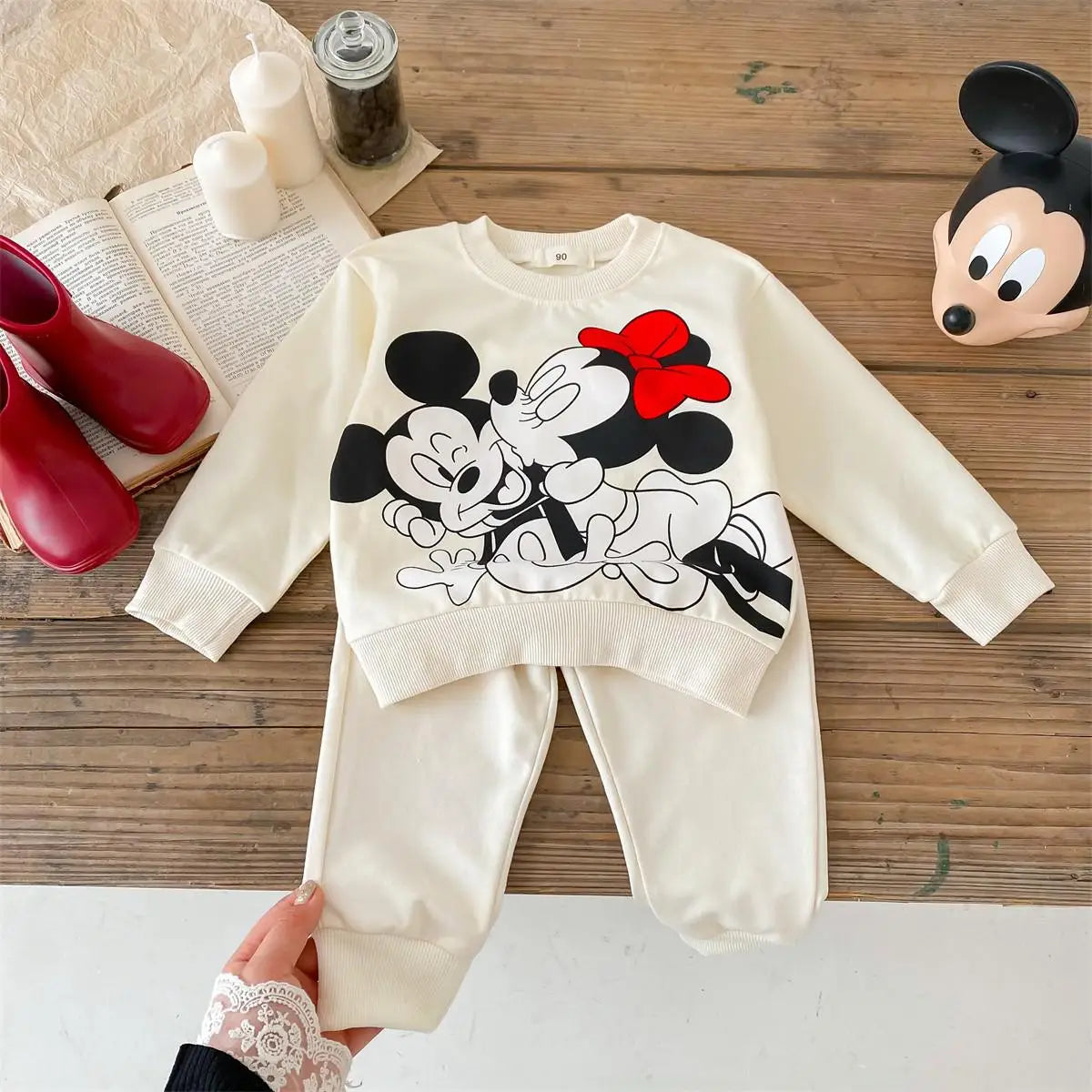 Cartoon Printed Baby Boy Tracksuit Kids Clothing Loose Fashion Children's Wear Suit Toddler Sweatshirt Pants Outfits DISNEY